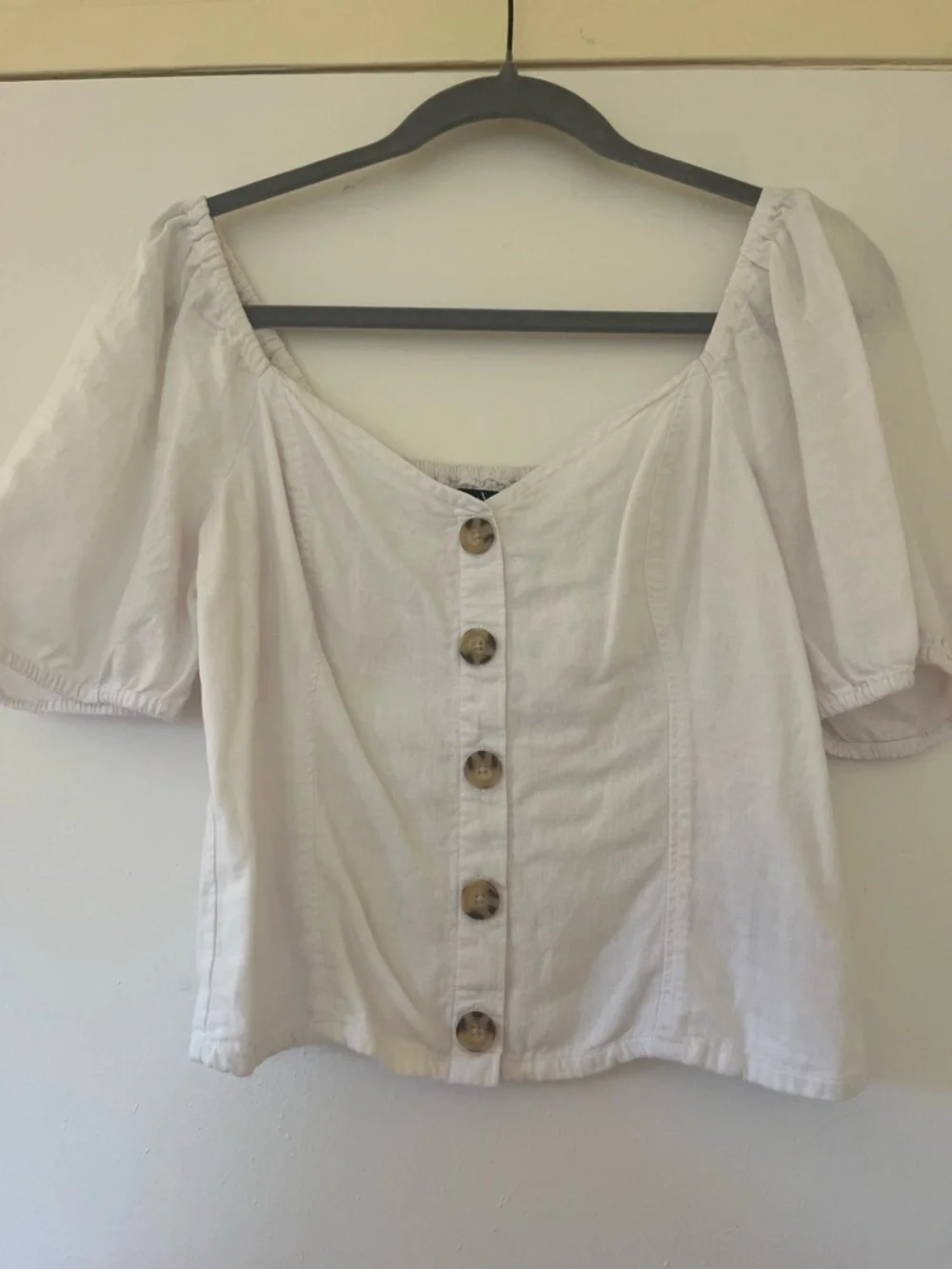 Abercrombie & Fitch White Button-down Blouse
